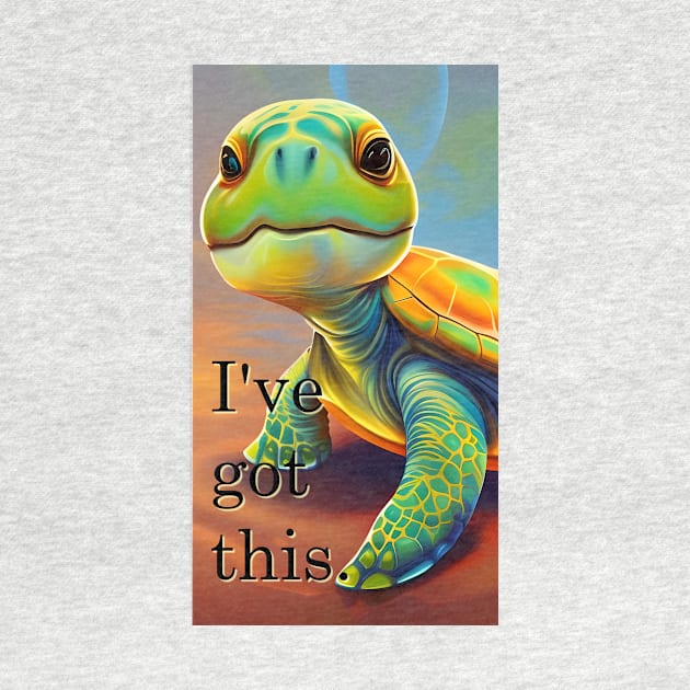 Confidence mantra with turtle, colorful artistic design by Dok's Mug Store